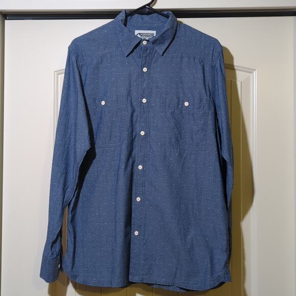 Mountain Khakis Chambray White Dot Button Down Shirt Women's Size Medium - Picture 1 of 12